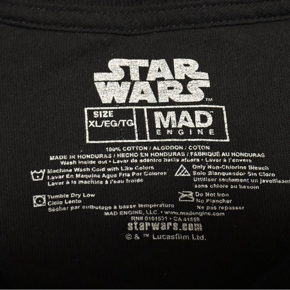 Star Wars Mandalorian Black T-Shirt Size XL - Picture 3 of 4